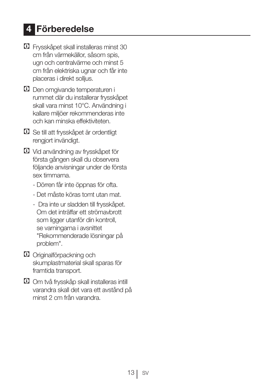 4förberedelse | GRAM FS 3105-90/1 User Manual | Page 54 / 105