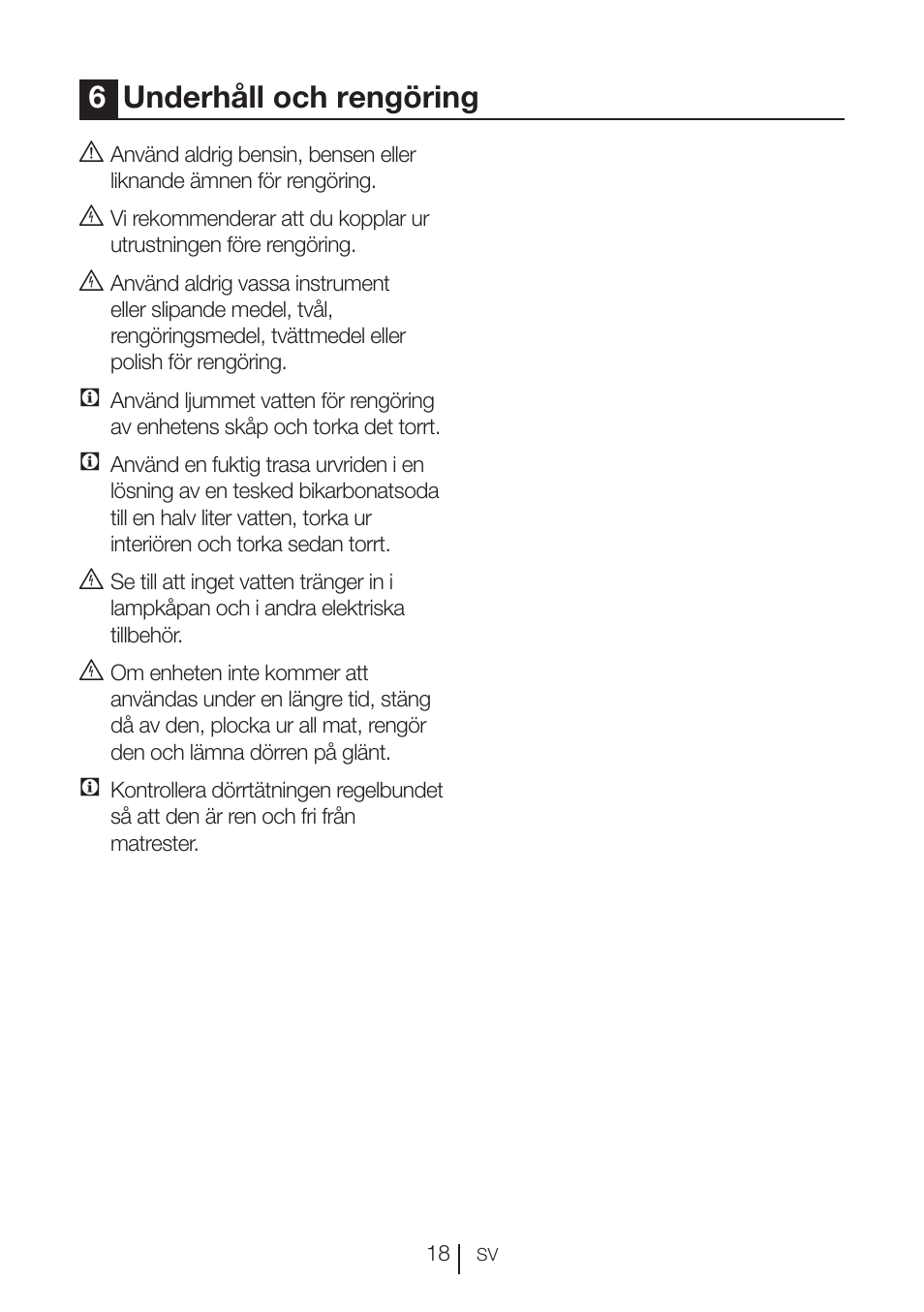 6underhåll och rengöring | GRAM FS 3105-90/1 User Manual | Page 59 / 105