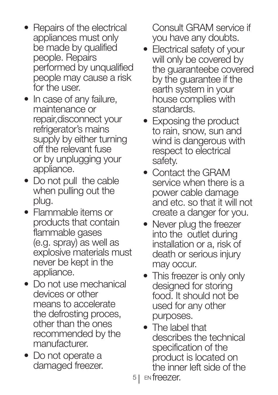 GRAM FS 3105-90/1 User Manual | Page 88 / 105