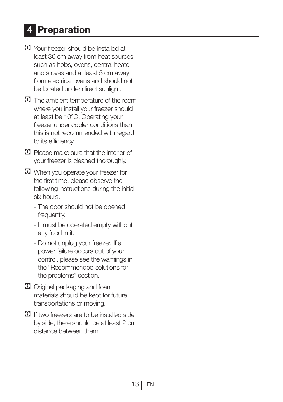 4preparation | GRAM FS 3105-90/1 User Manual | Page 96 / 105