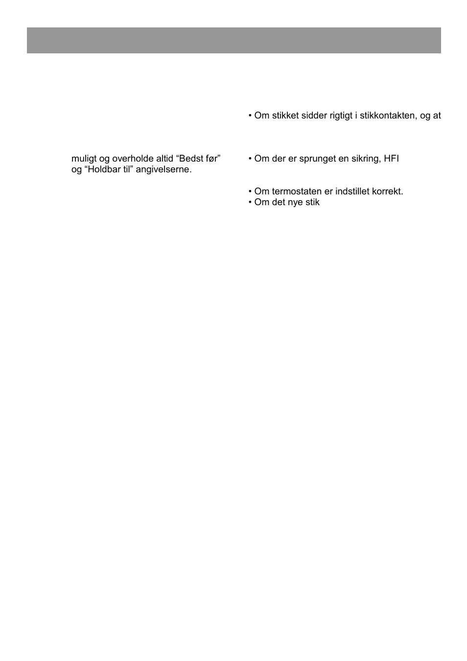 Betjeningsvejledning | GRAM FS 3125-90/1 User Manual | Page 20 / 52