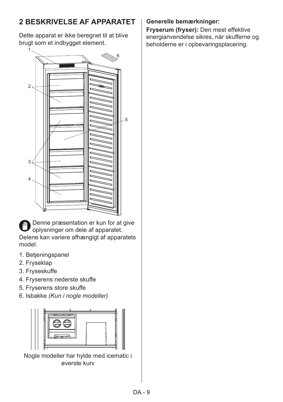 2 beskrivelse af apparatet | GRAM 49SF 4186 F User Manual | Page 10 / 116