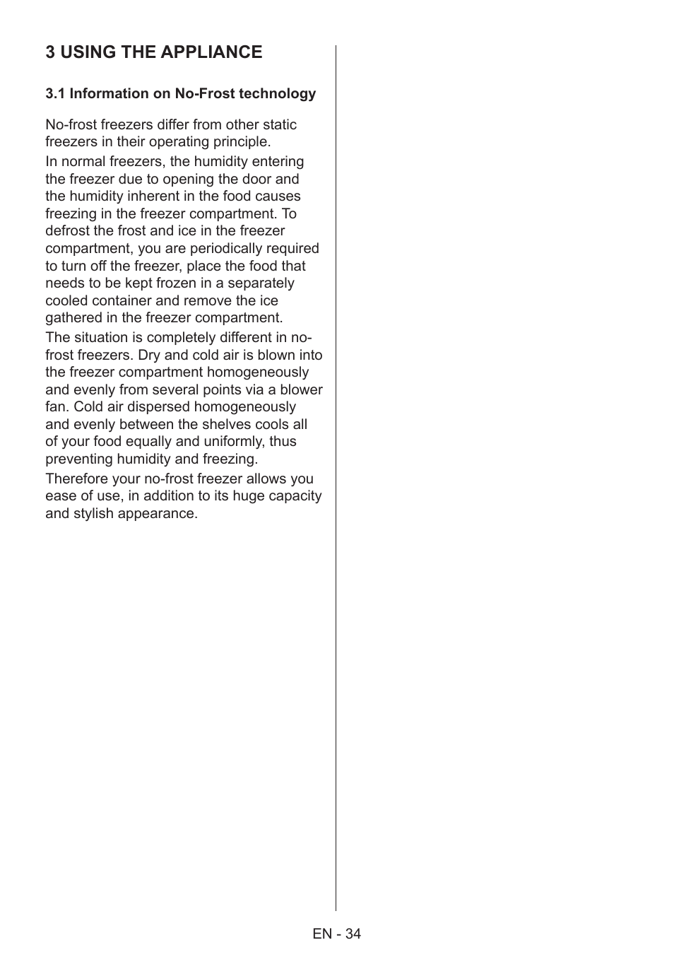 3 using the appliance | GRAM 49SF 4186 F User Manual | Page 35 / 116