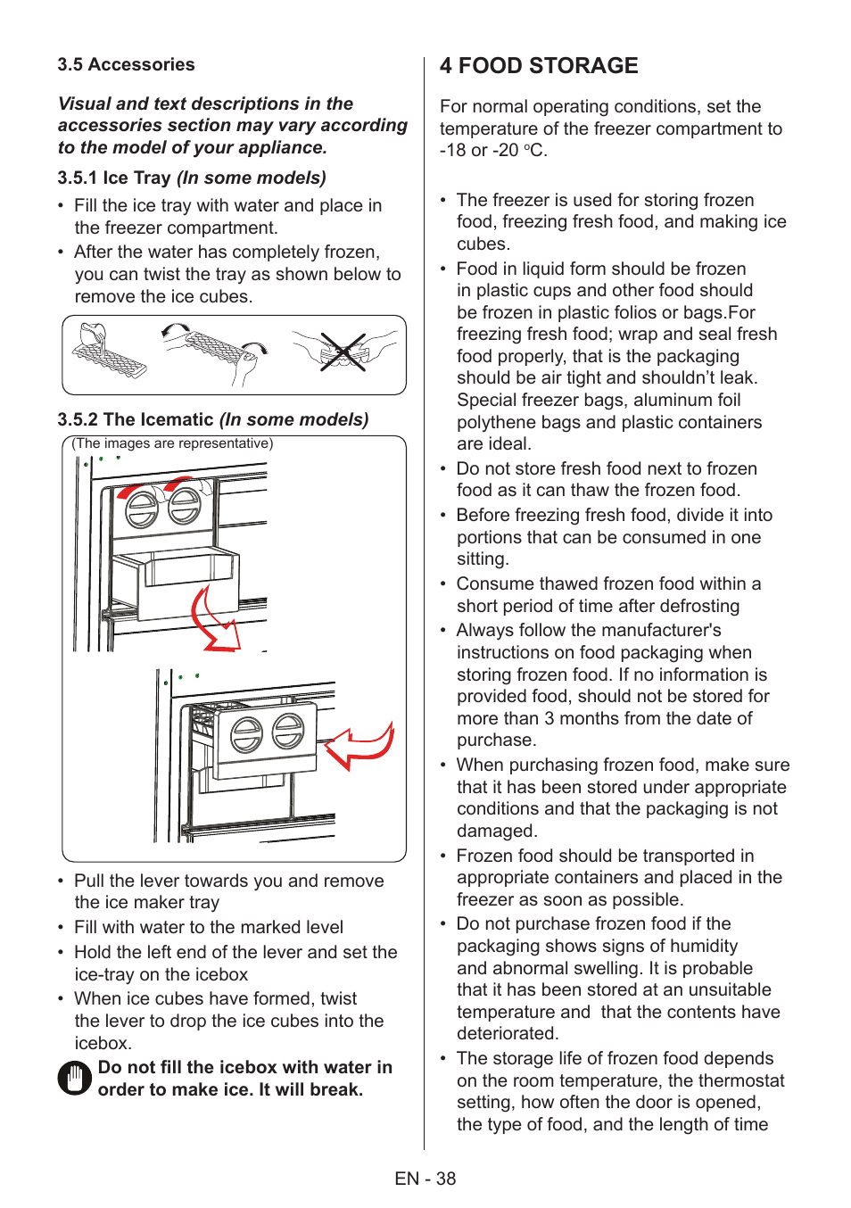 4 food storage | GRAM 49SF 4186 F User Manual | Page 39 / 116