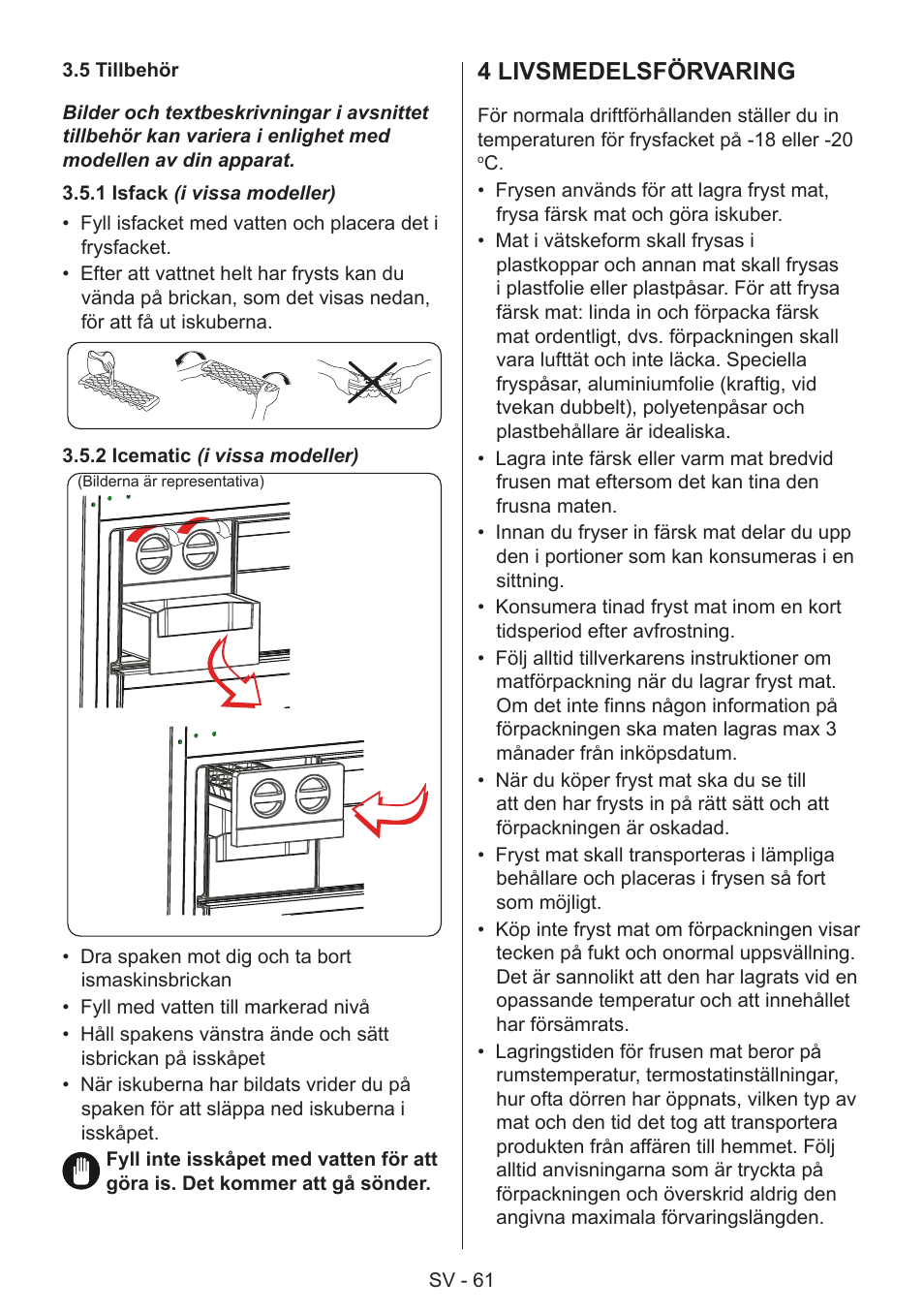 4 livsmedelsförvaring | GRAM 49SF 4186 F User Manual | Page 62 / 116