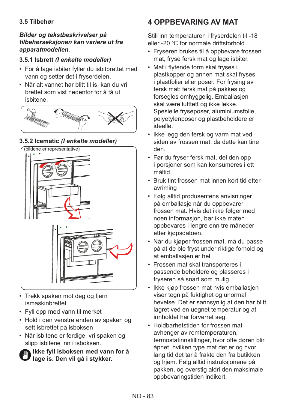 4 oppbevaring av mat | GRAM 49SF 4186 F User Manual | Page 84 / 116