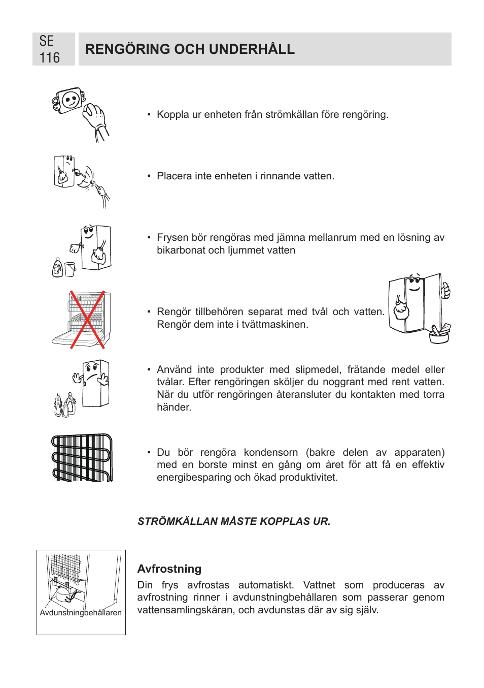 Se 116 rengöring och underhåll | GRAM FSI 401754 N/1 User Manual | Page 116 / 123