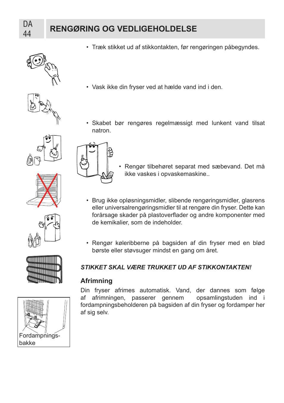 Da 44 rengøring og vedligeholdelse | GRAM FSI 401754 N/1 User Manual | Page 44 / 123