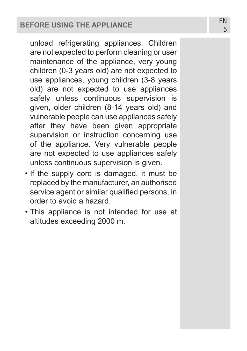 GRAM FSI 401754 N/1 User Manual | Page 5 / 123
