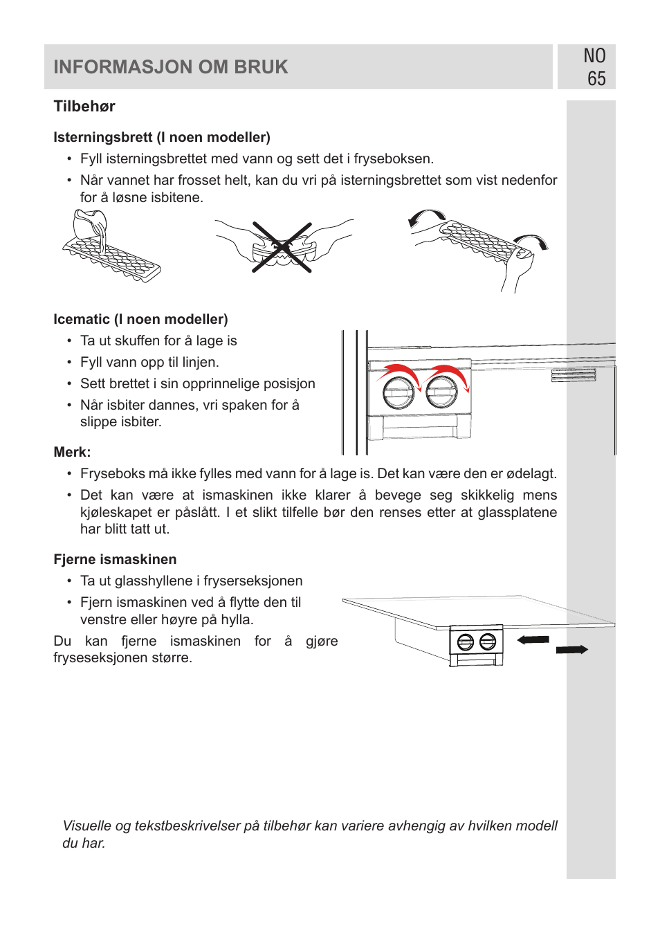 No 65 informasjon om bruk | GRAM FSI 401754 N/1 User Manual | Page 65 / 123