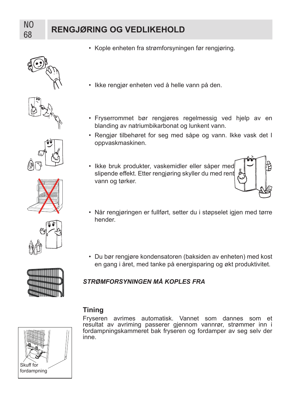 No 68 rengjøring og vedlikehold | GRAM FSI 401754 N/1 User Manual | Page 68 / 123
