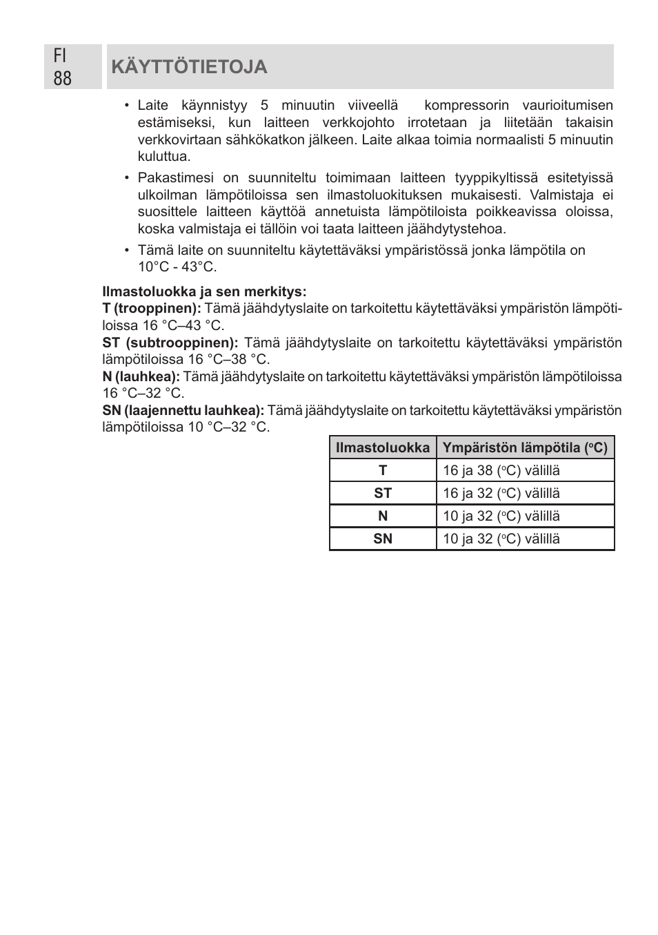 Fi 88 käyttötietoja | GRAM FSI 401754 N/1 User Manual | Page 88 / 123