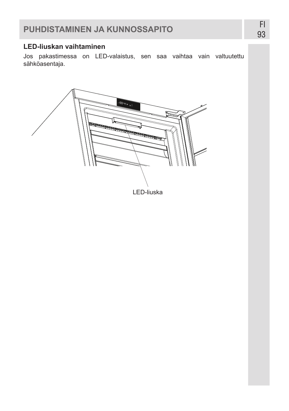 Fi 93, Puhdistaminen ja kunnossapito | GRAM FSI 401754 N/1 User Manual | Page 93 / 123
