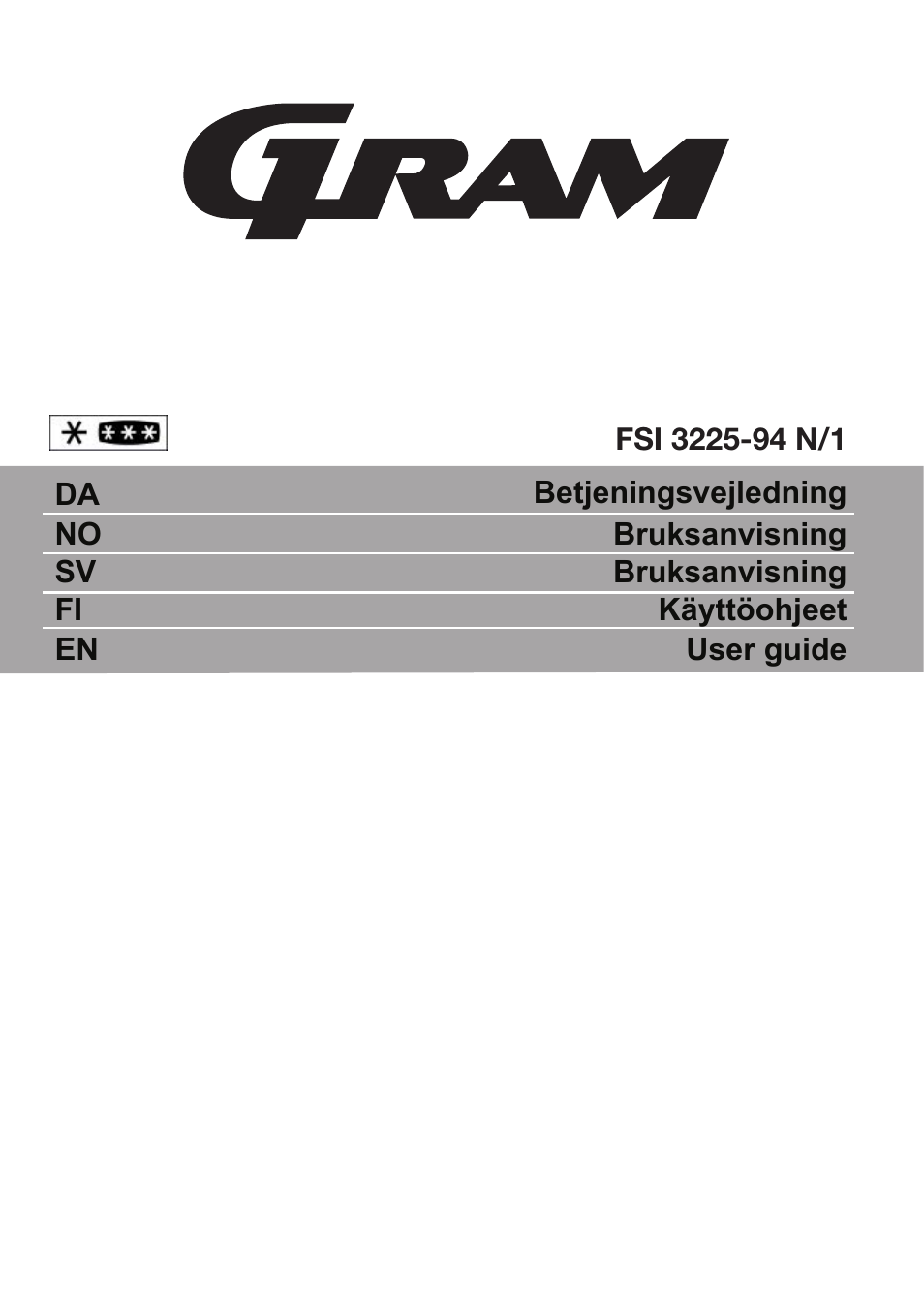 GRAM FSI 3225-94 N/1 User Manual | 64 pages
