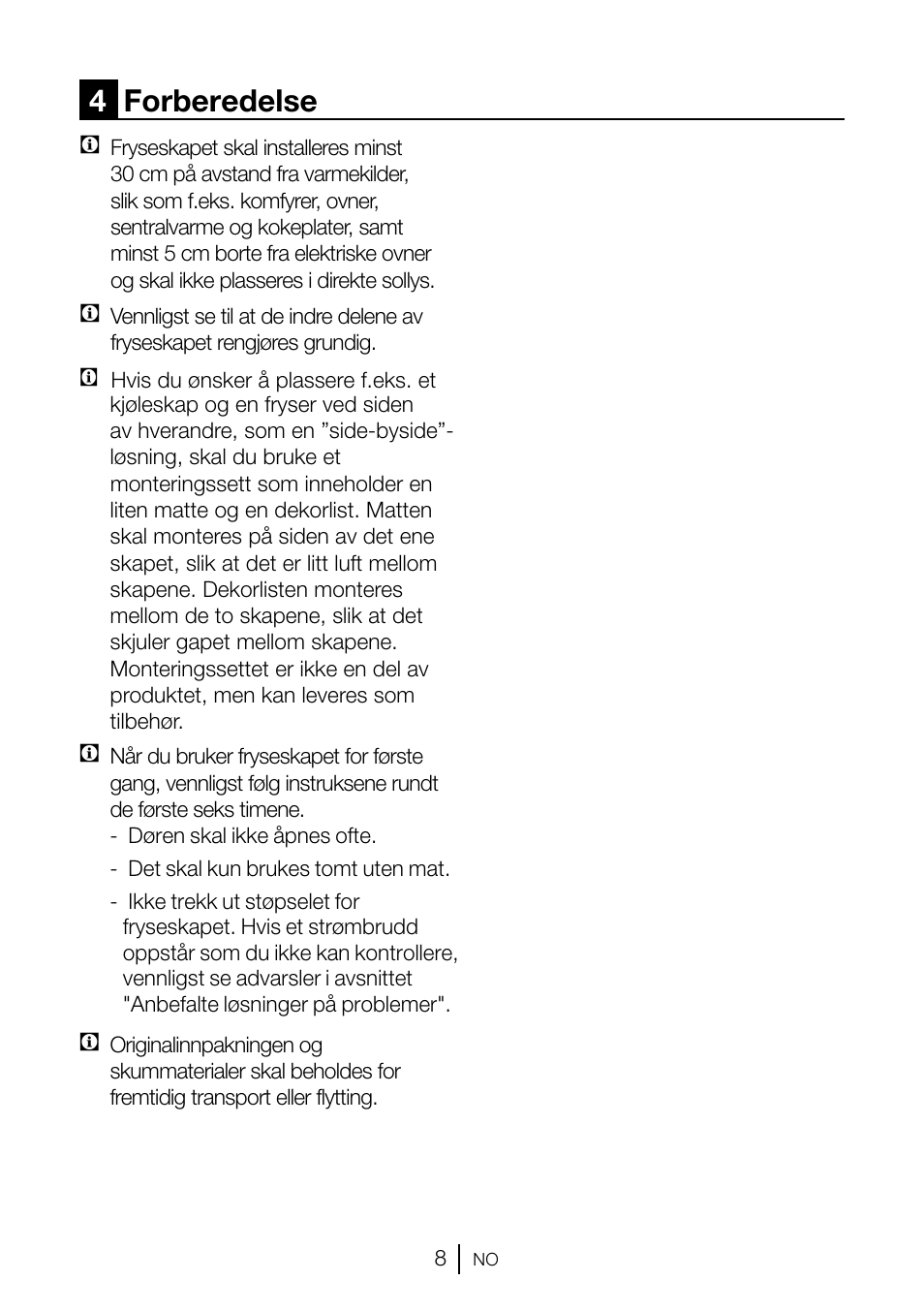 4forberedelse | GRAM FSI 3225-94 N/1 User Manual | Page 20 / 64
