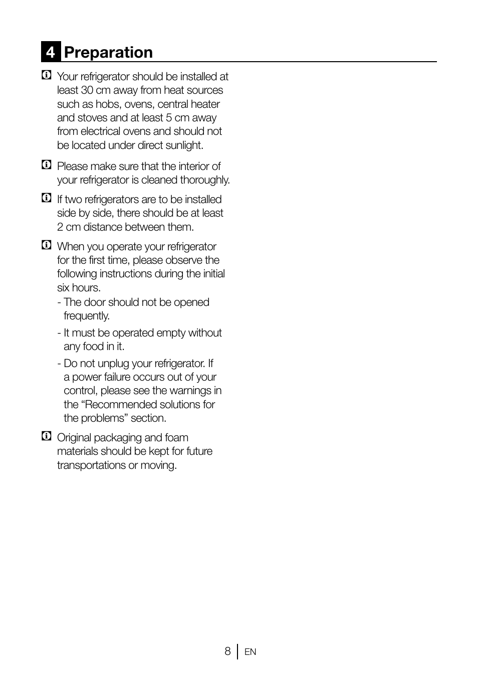4preparation | GRAM FSI 3225-94 N/1 User Manual | Page 58 / 64