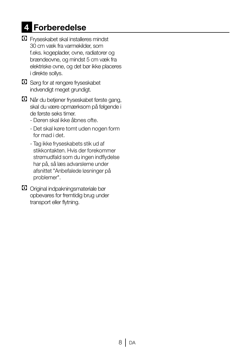 4forberedelse | GRAM FSI 3225-94 N/1 User Manual | Page 9 / 64
