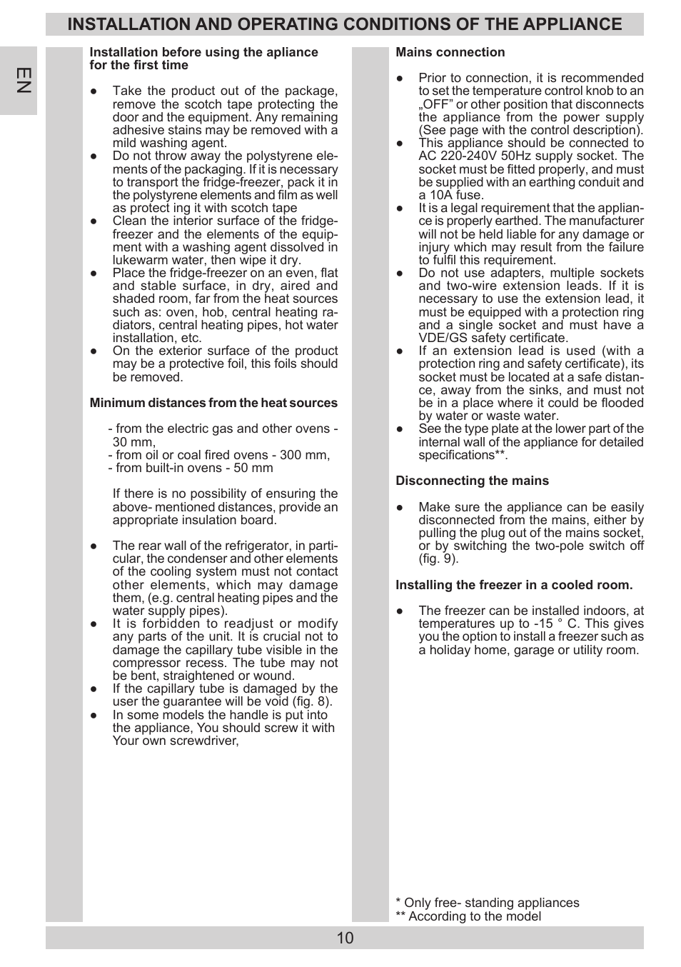 GRAM FB 3413-90/1 User Manual | Page 10 / 68