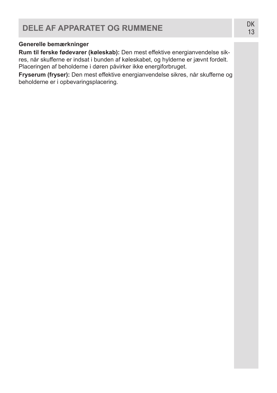 Dele af apparatet og rummene | GRAM KF 482064 FN/1 User Manual | Page 14 / 124