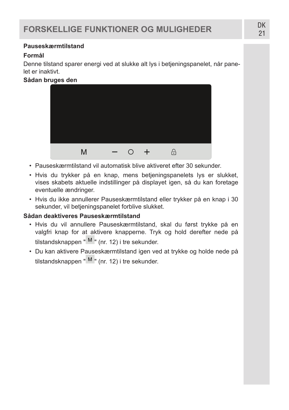 Forskellige funktioner og muligheder | GRAM KF 482064 FN/1 User Manual | Page 22 / 124