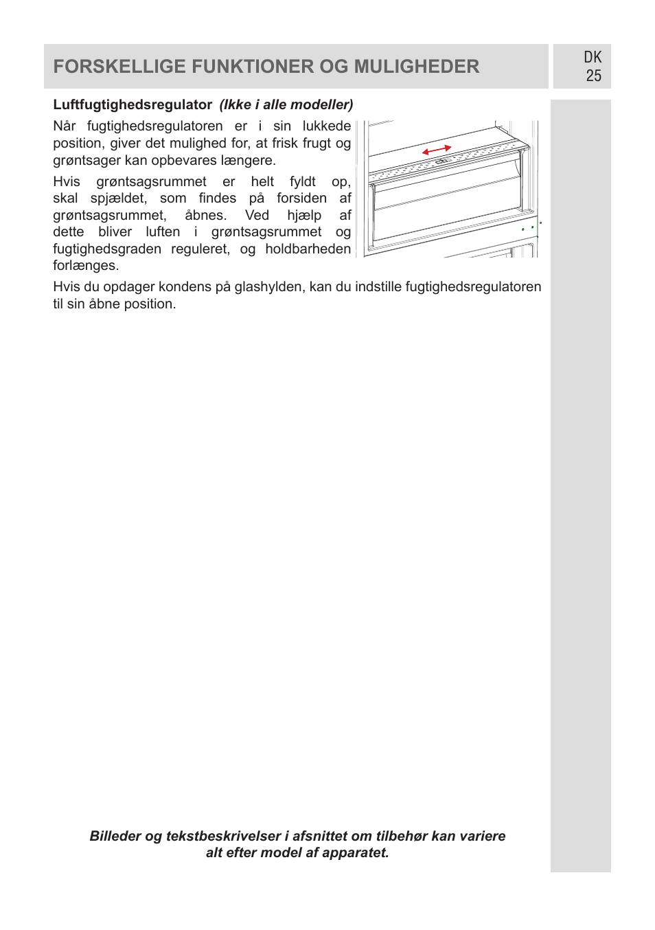 Forskellige funktioner og muligheder | GRAM KF 482064 FN/1 User Manual | Page 26 / 124