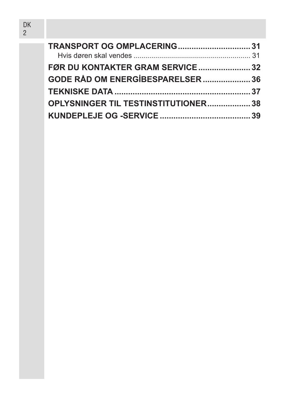 GRAM KF 482064 FN/1 User Manual | Page 3 / 124