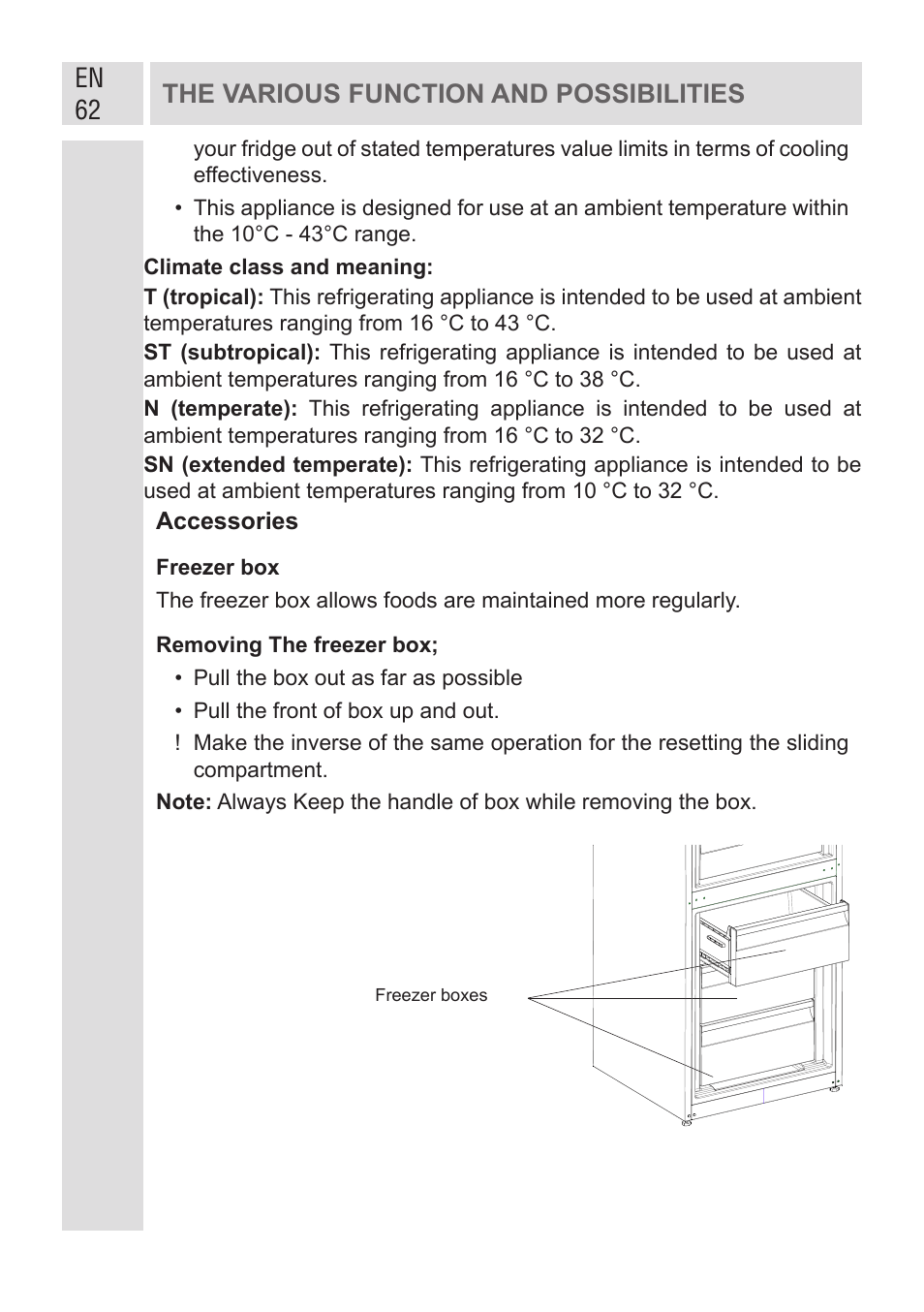 En 62 the various function and possibilities | GRAM KF 482064 FN/1 User Manual | Page 63 / 124