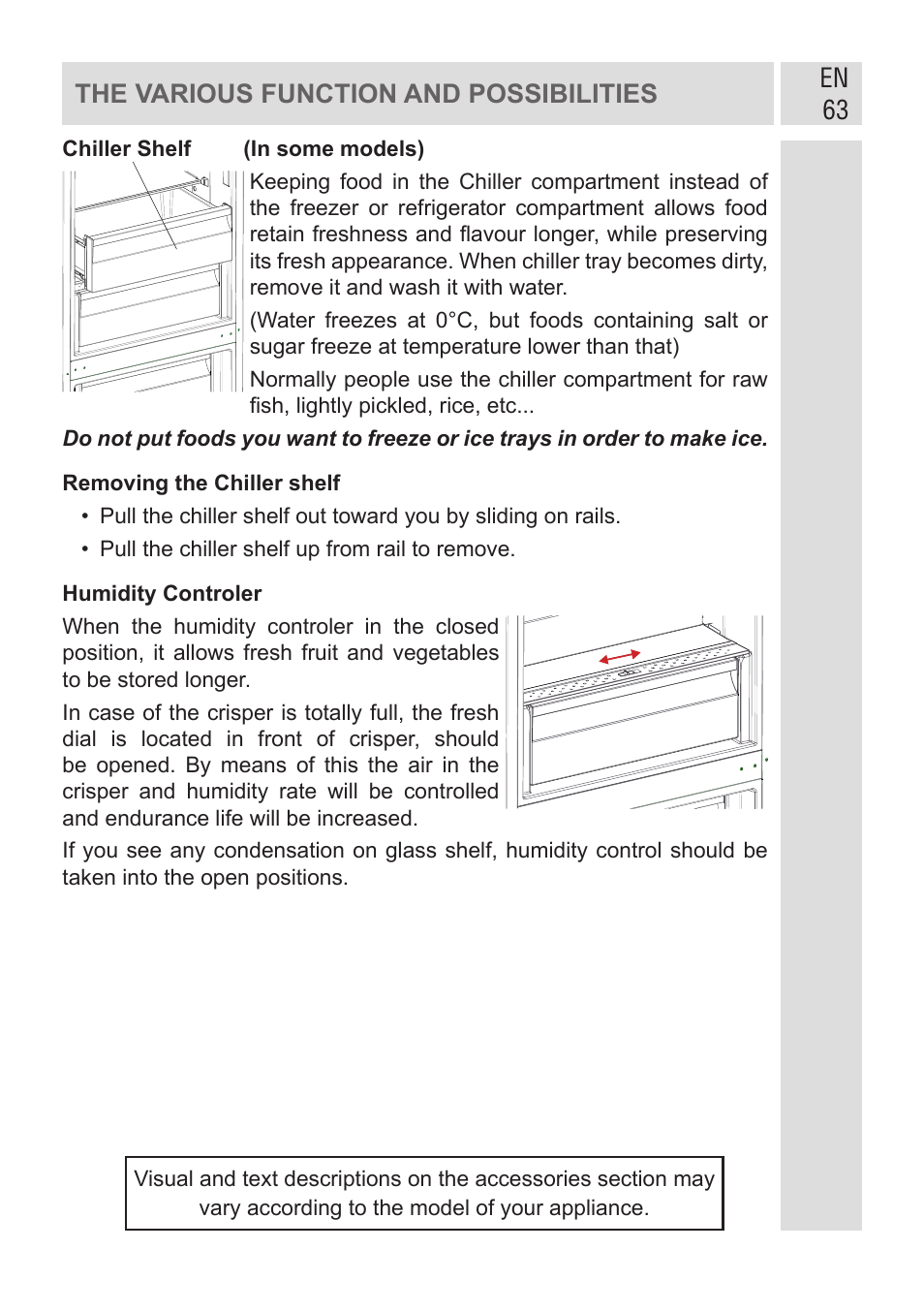 En 63 the various function and possibilities | GRAM KF 482064 FN/1 User Manual | Page 64 / 124