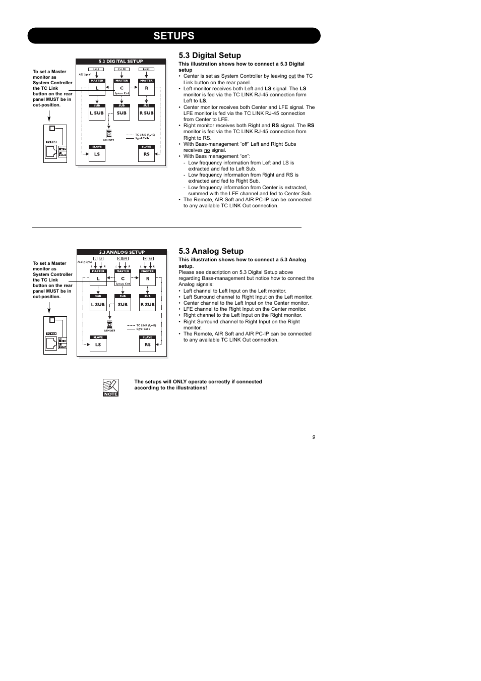 Setups, 3 digital setup, 3 analog setup | Dynaudio Air Series User Manual | Page 11 / 60