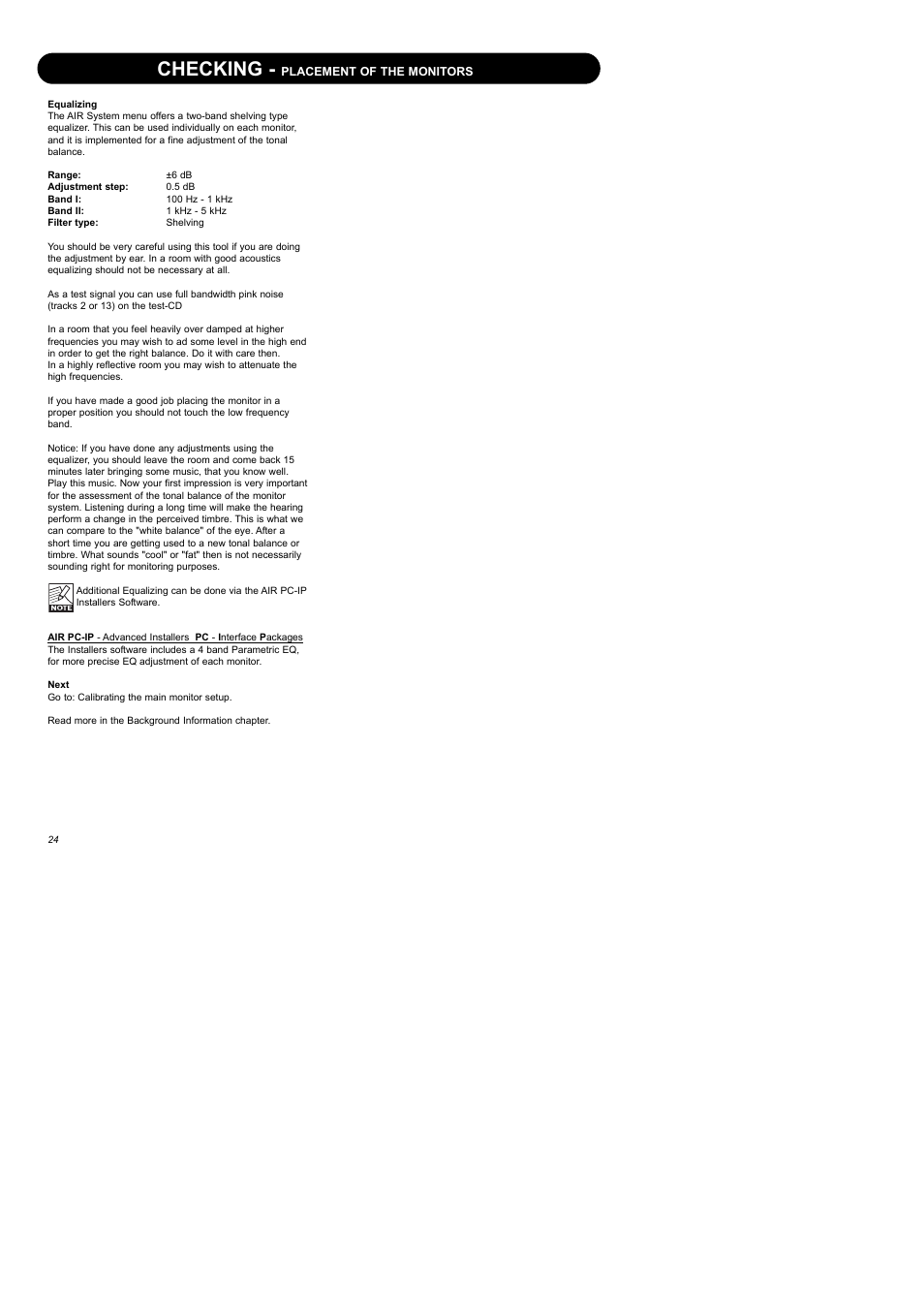 Checking | Dynaudio Air Series User Manual | Page 26 / 60