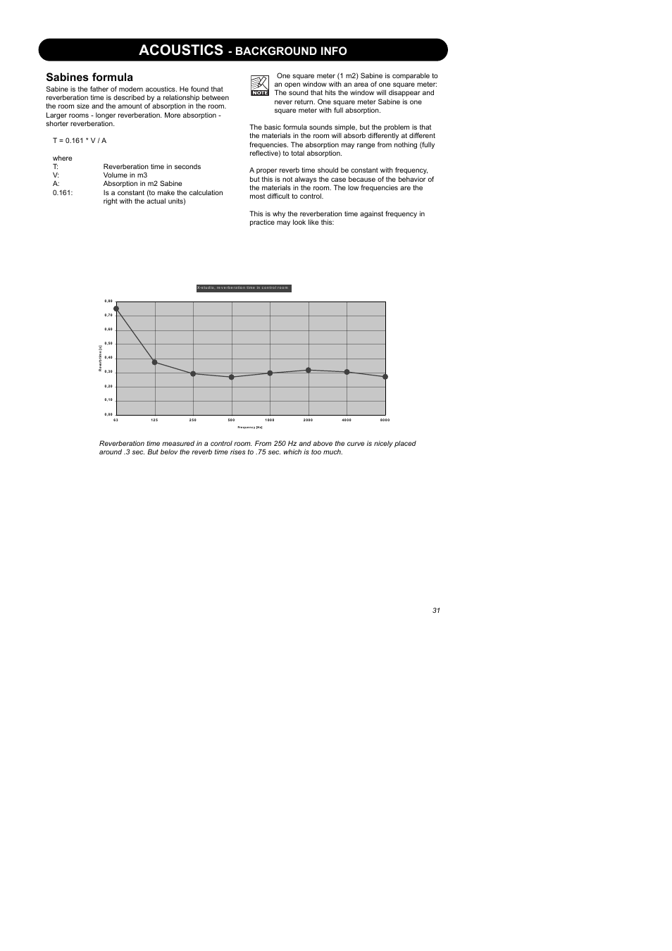 Acoustics, Background info sabines formula | Dynaudio Air Series User Manual | Page 33 / 60