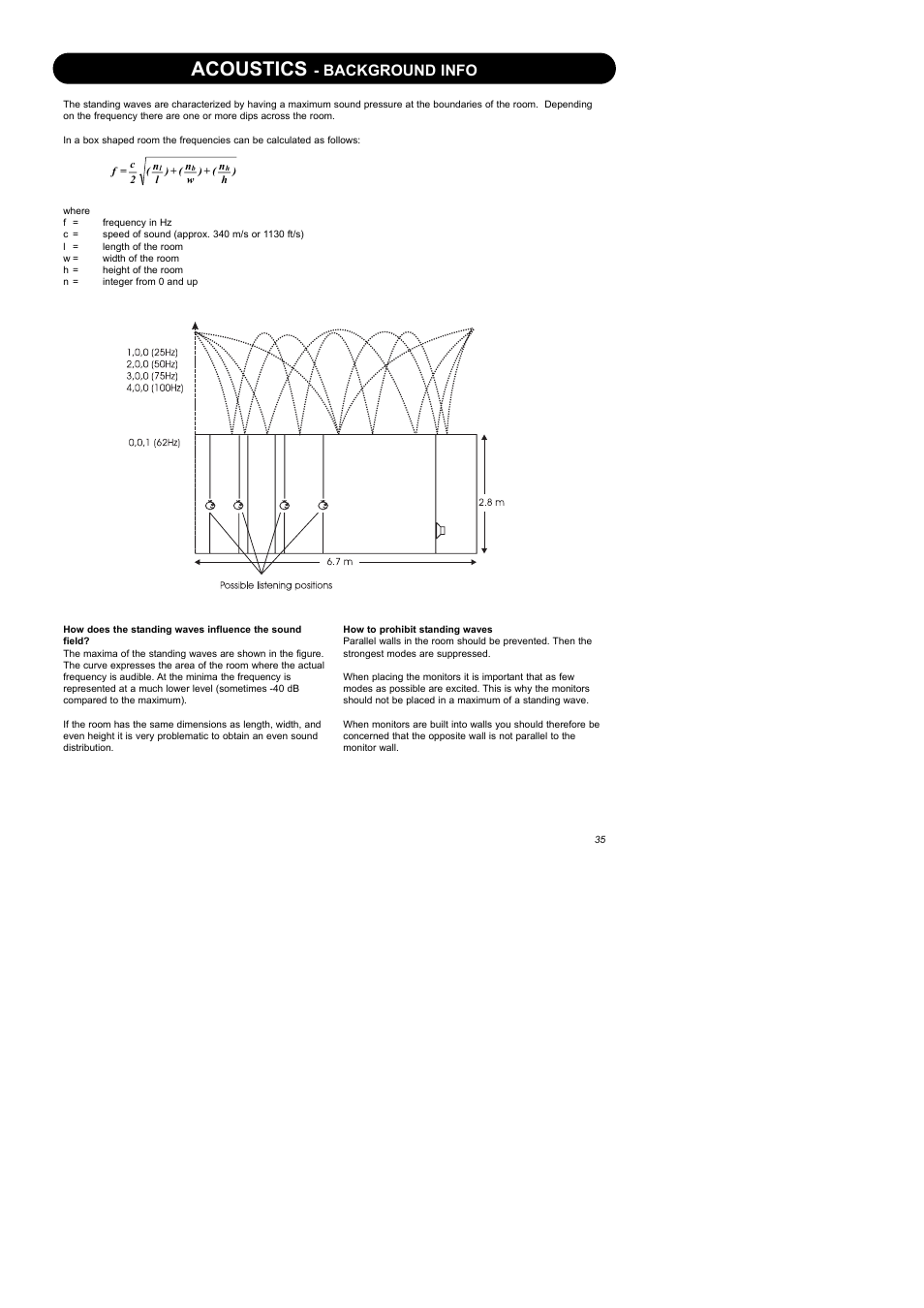 Acoustics, Background info | Dynaudio Air Series User Manual | Page 37 / 60