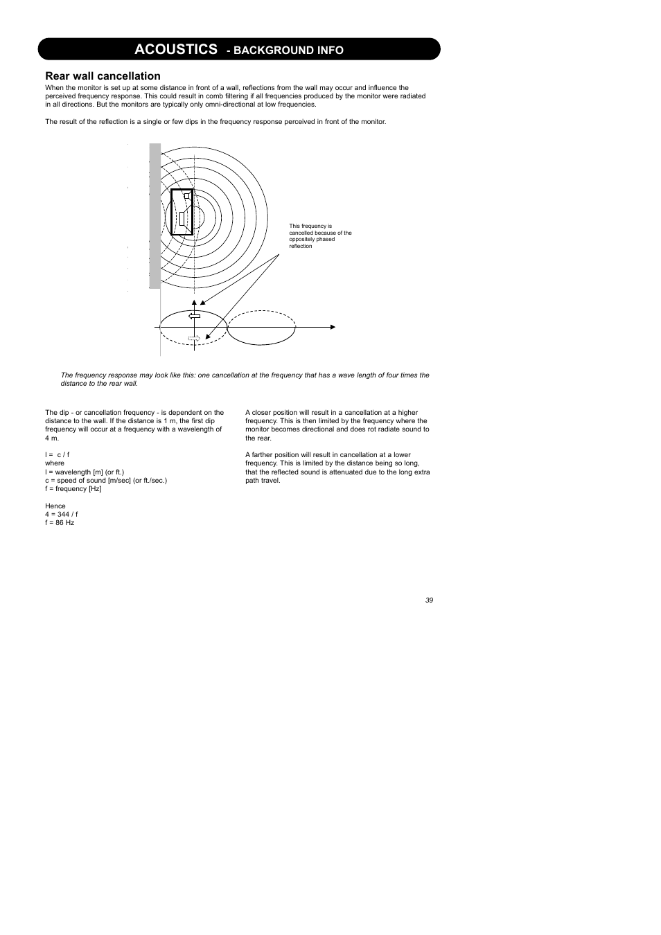 Acoustics, Background info rear wall cancellation | Dynaudio Air Series User Manual | Page 41 / 60
