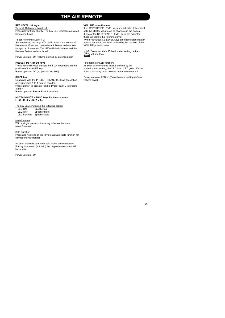 The air remote | Dynaudio Air Series User Manual | Page 47 / 60