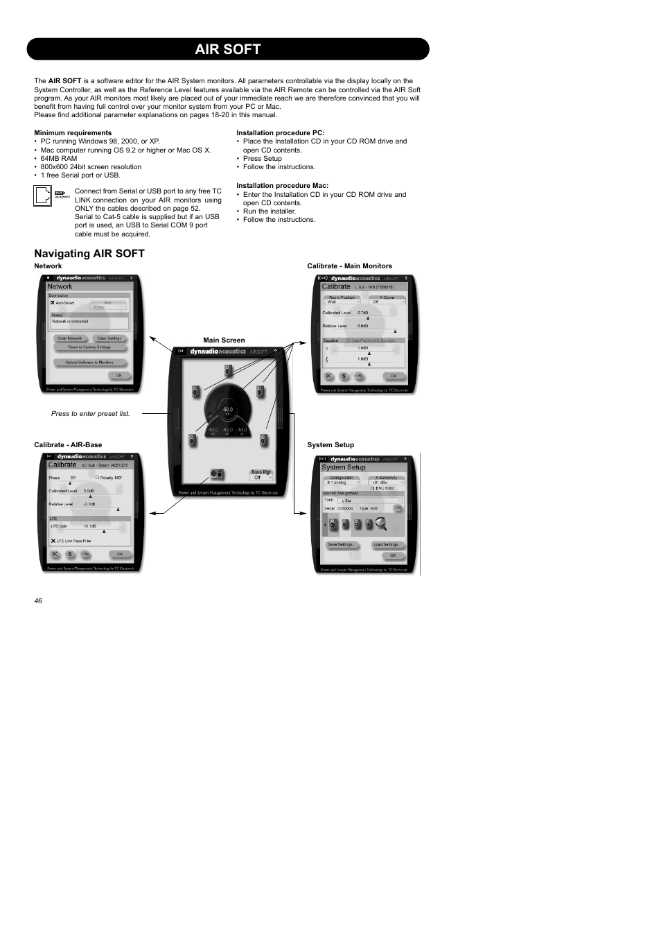 Air soft, Navigating air soft | Dynaudio Air Series User Manual | Page 48 / 60