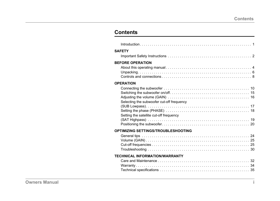 Dynaudio SUB 600 User Manual | Page 2 / 42