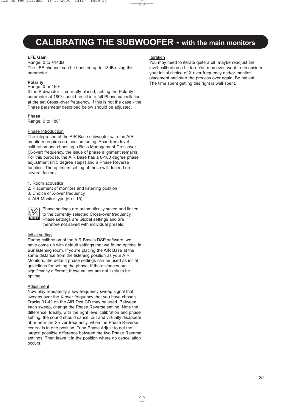 Calibrating the subwoofer, With the main monitors | Dynaudio pmn User Manual | Page 31 / 60