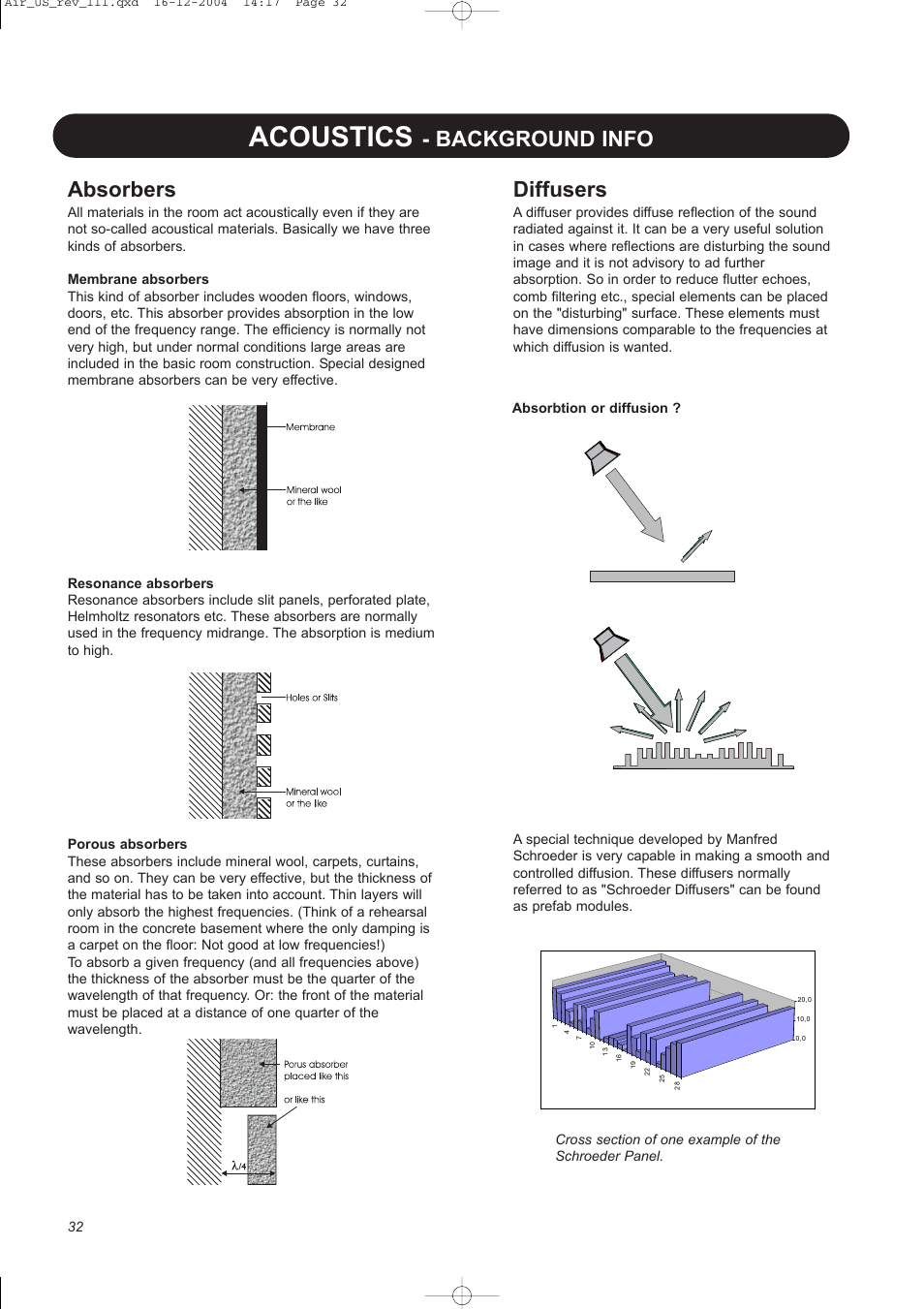 Acoustics, Background info diffusers, Absorbers | Dynaudio pmn User Manual | Page 34 / 60