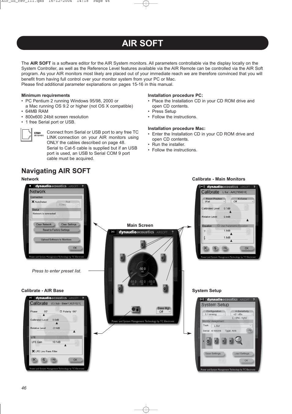 Air soft, Navigating air soft | Dynaudio pmn User Manual | Page 48 / 60