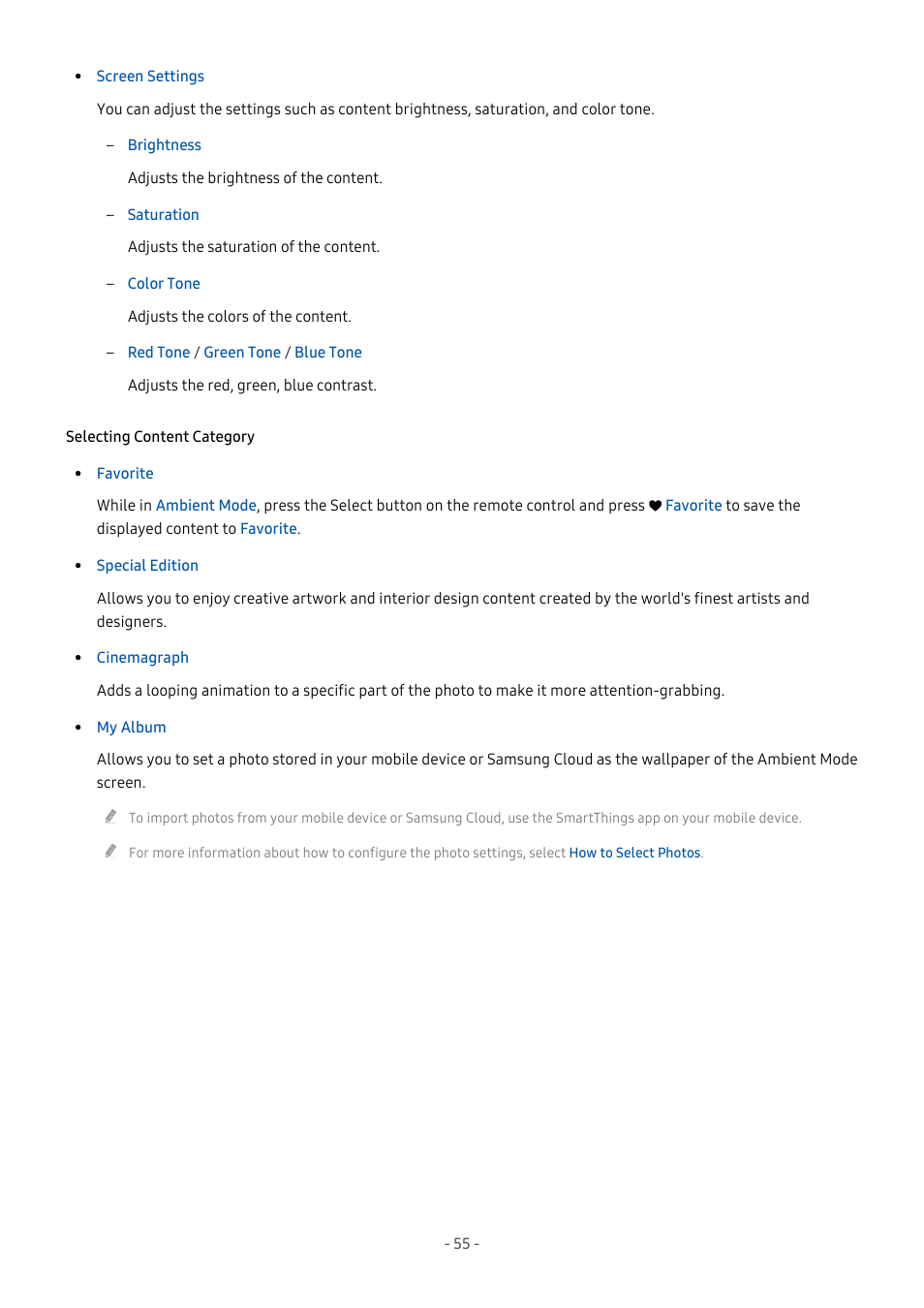 Samsung S95C 77" 4K HDR Quantum Dot OLED TV User Manual | Page 55 / 272