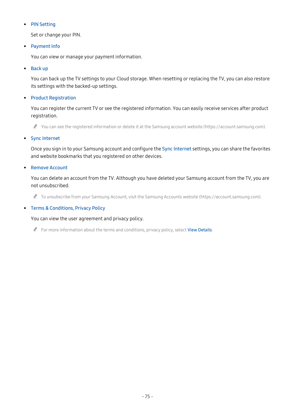 Samsung S95C 77" 4K HDR Quantum Dot OLED TV User Manual | Page 75 / 272