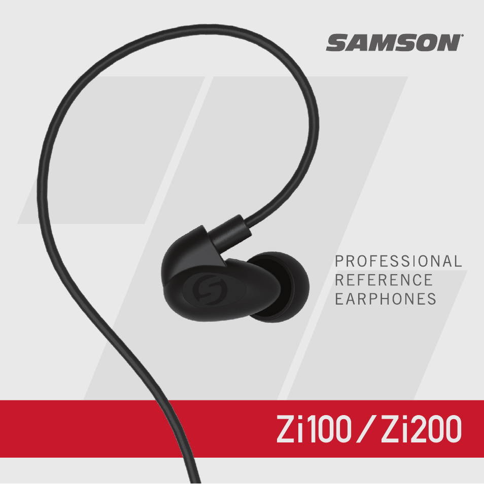 Samson Zi100 Single-Driver Reference Earphones (Black) User Manual | 52 pages