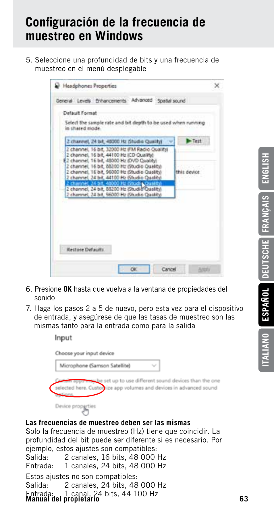 Samson Satellite USB/iOS Broadcast Microphone User Manual | Page 63 / 88