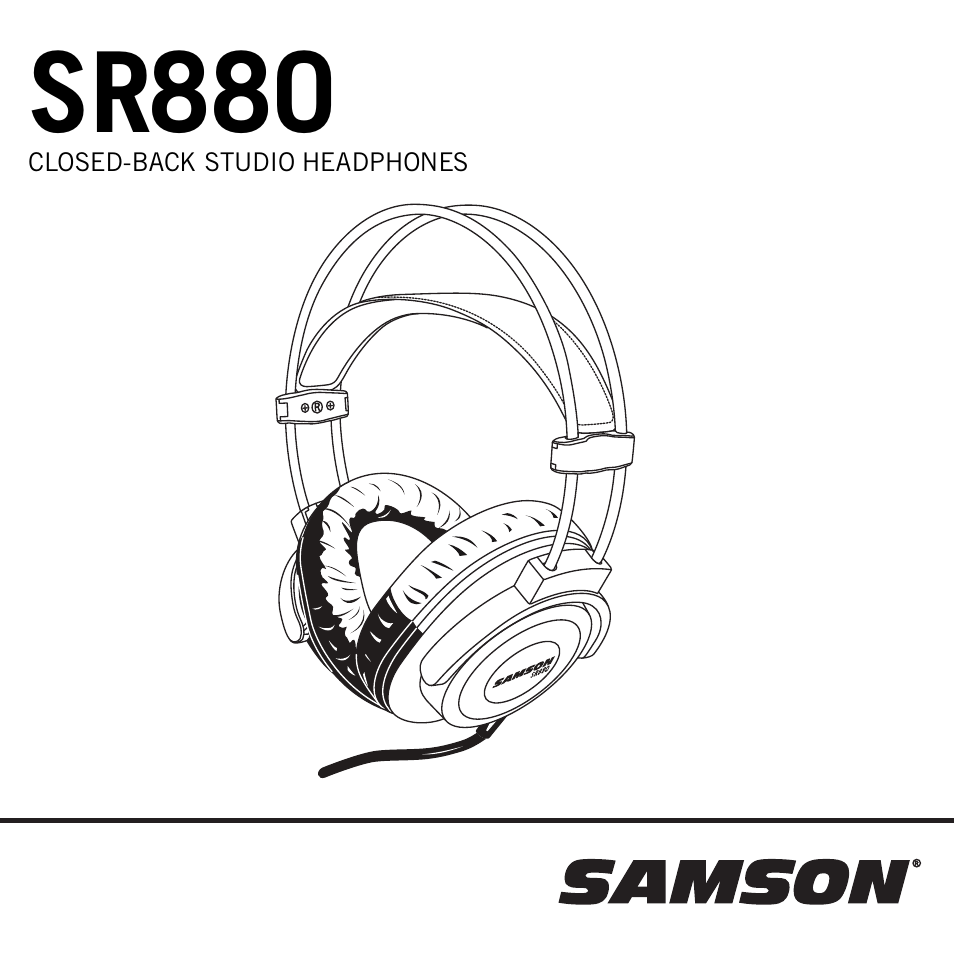 Samson SR880 Closed-Back Over-Ear Studio Headphones User Manual | 4 pages