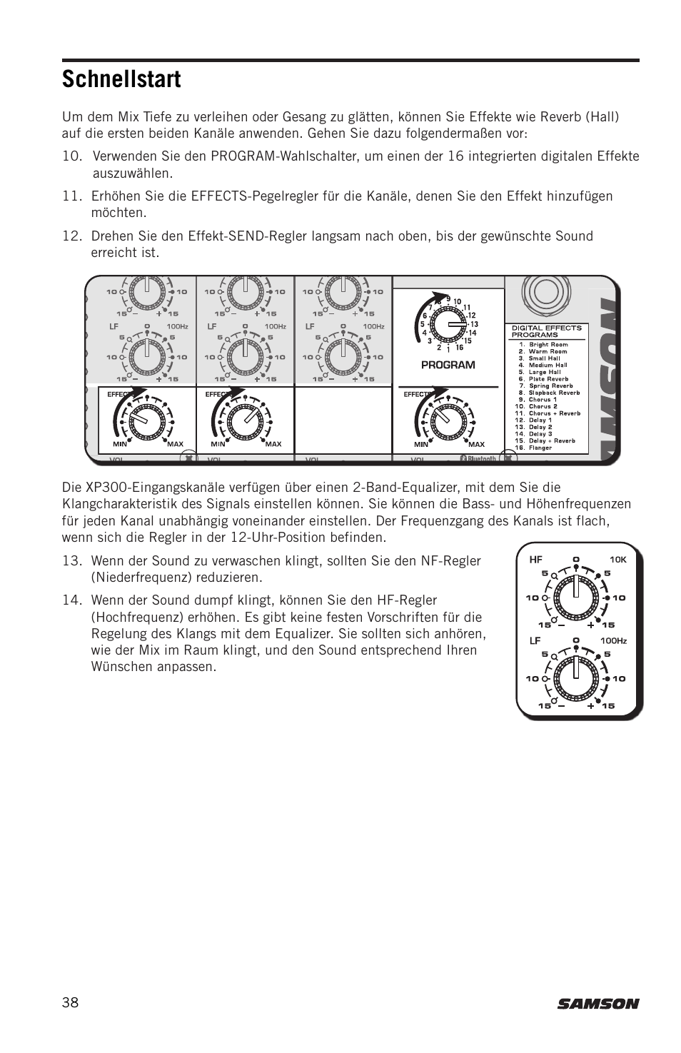 Schnellstart | Samson Expedition XP300 6" 2-Way 300W All-in-One Portable Bluetooth-Enabled Stereo PA System User Manual | Page 38 / 72