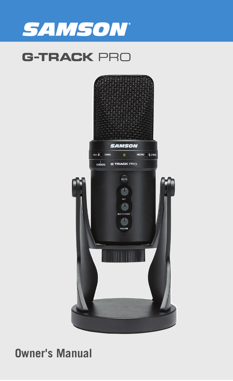 Samson G-Track Pro USB Microphone with Built-In Audio Interface (Black) User Manual | 12 pages