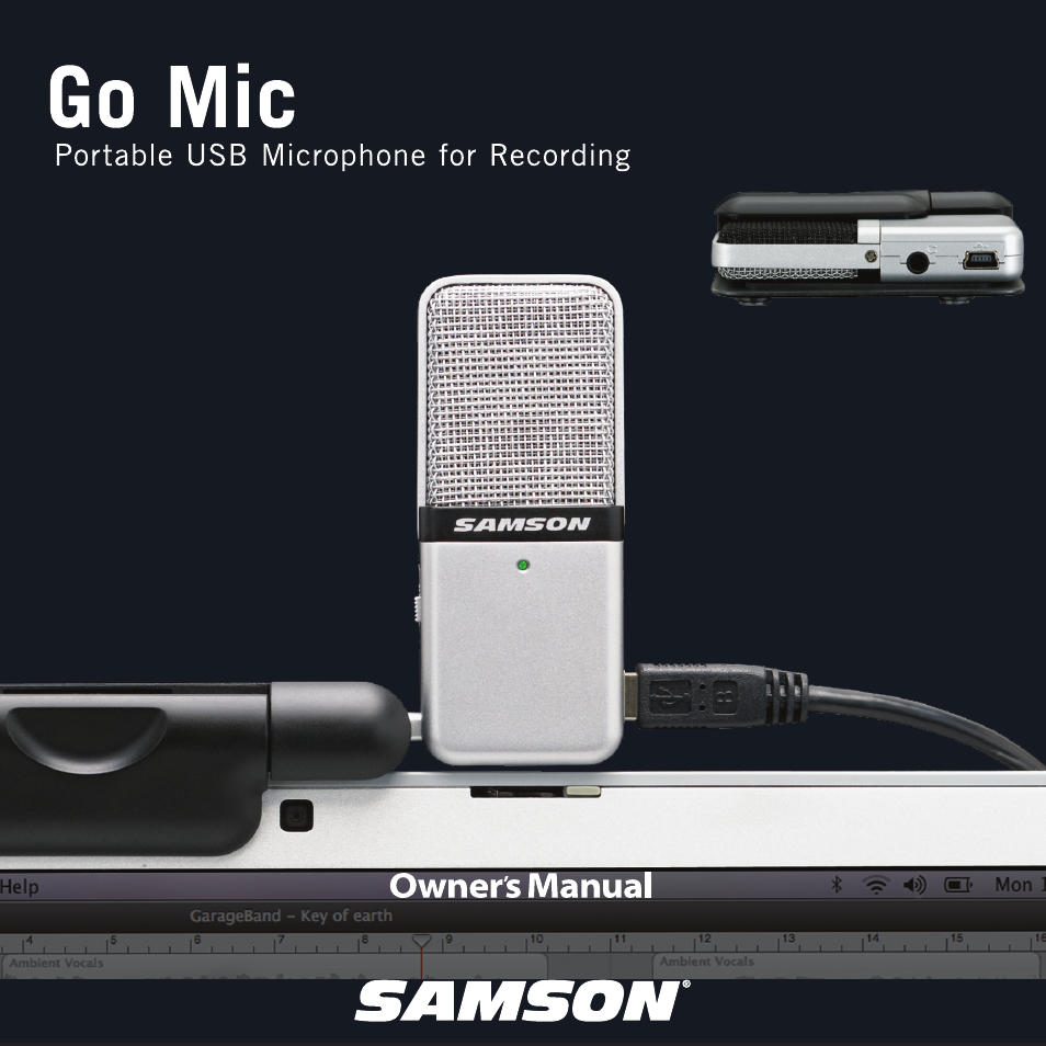 Samson Go Mic USB Microphone for Mac and Windows Computers (Silver) User Manual | 24 pages
