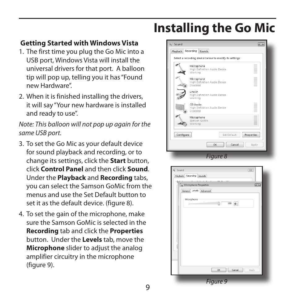 Installing the go mic | Samson Go Mic USB Microphone for Mac and Windows Computers (Silver) User Manual | Page 11 / 24