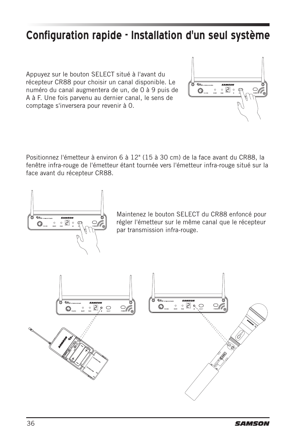 Samson Concert 88 Camera Combo UHF Camera Wireless System (D: 542 to 566 MHz) User Manual | Page 36 / 108