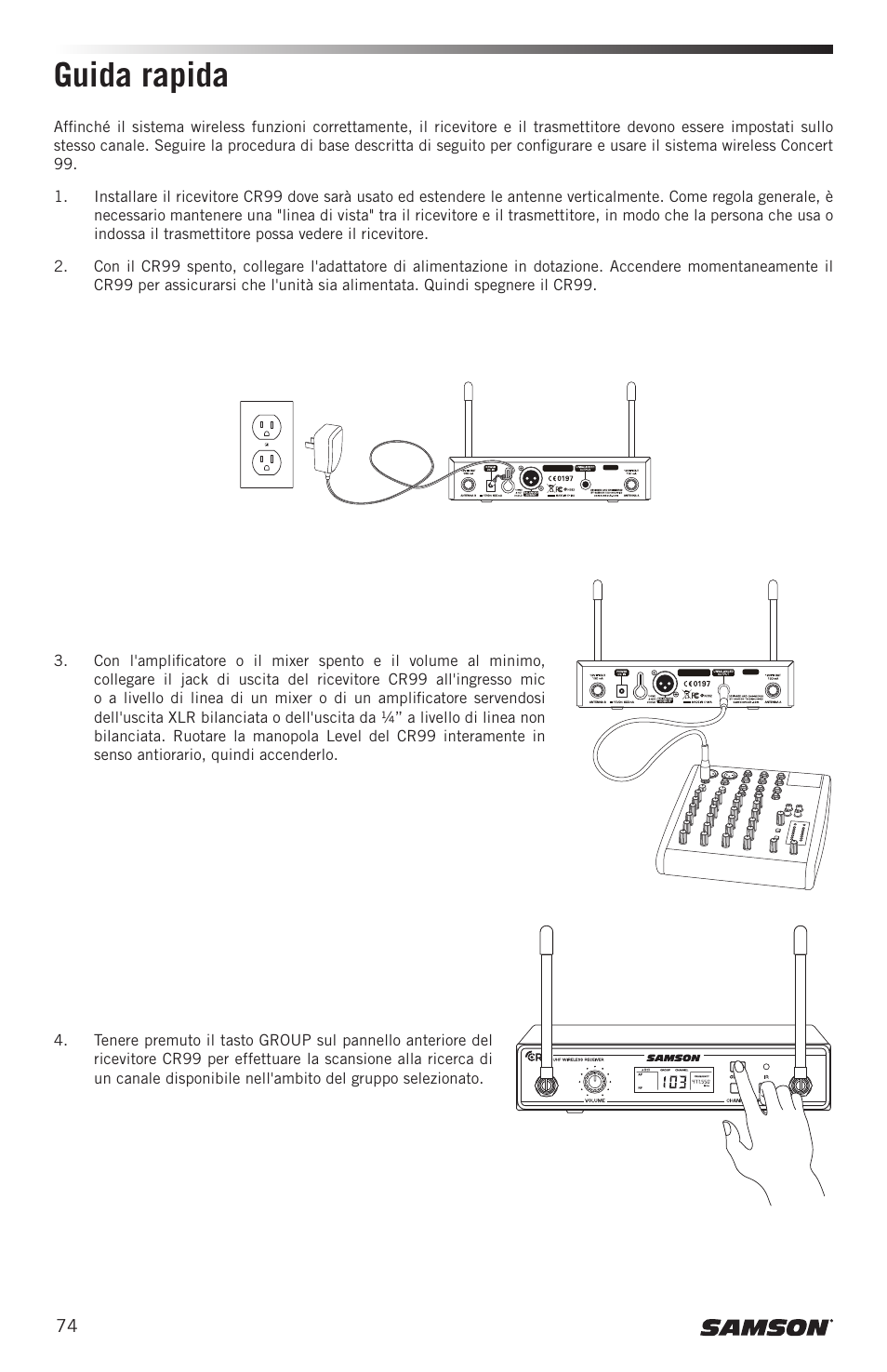 Guida rapida | Samson Concert 99 Presentation Frequency-Agile UHF Wireless System (K: 470-494 MHz) User Manual | Page 74 / 84